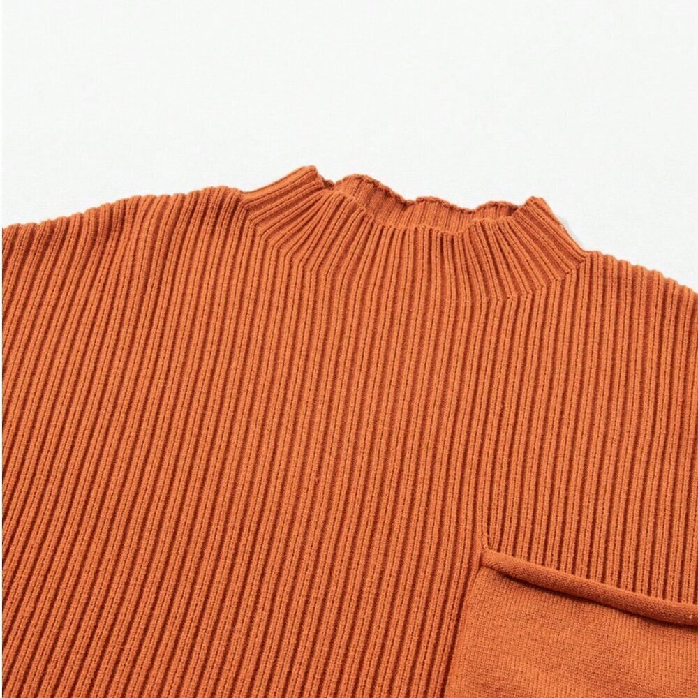 Orange Casual Women's Minimalist Short Sleeve Knit Top - Picture 8 of 9